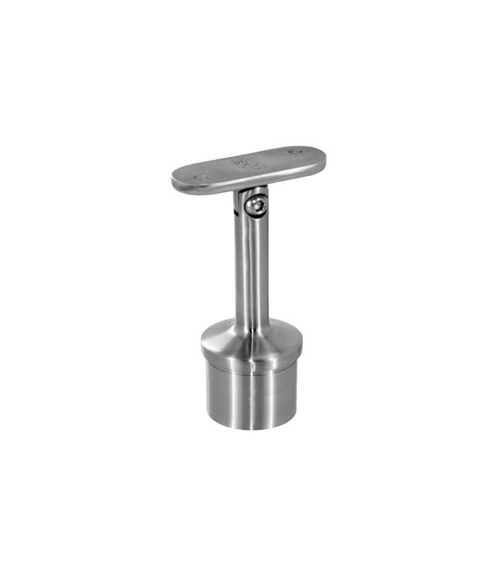 Support inox orientable 0 à 60 pour main courante plate sur poteau