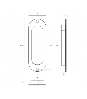 Poignée cuvette inox forme arrondie Poignées cuvettes pour meuble