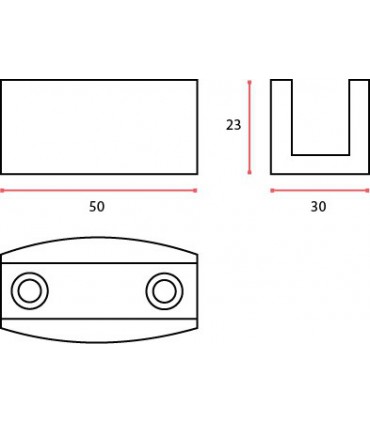 Guide sol pour porte verre d épaisseur 8 à 12 mm Accessoires pour