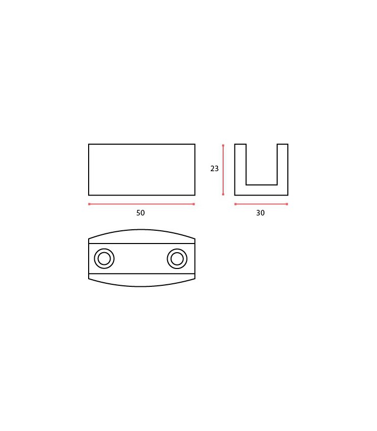 Guide sol pour porte verre d épaisseur 8 à 12 mm Accessoires pour