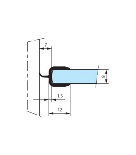 Joint d'étanchéité vitre verre en silicone translucide 2 mètres Profil  Porte douche Coulisse Meuble Tablette Vitrine, hauteur 8mm épaisseur de  verre