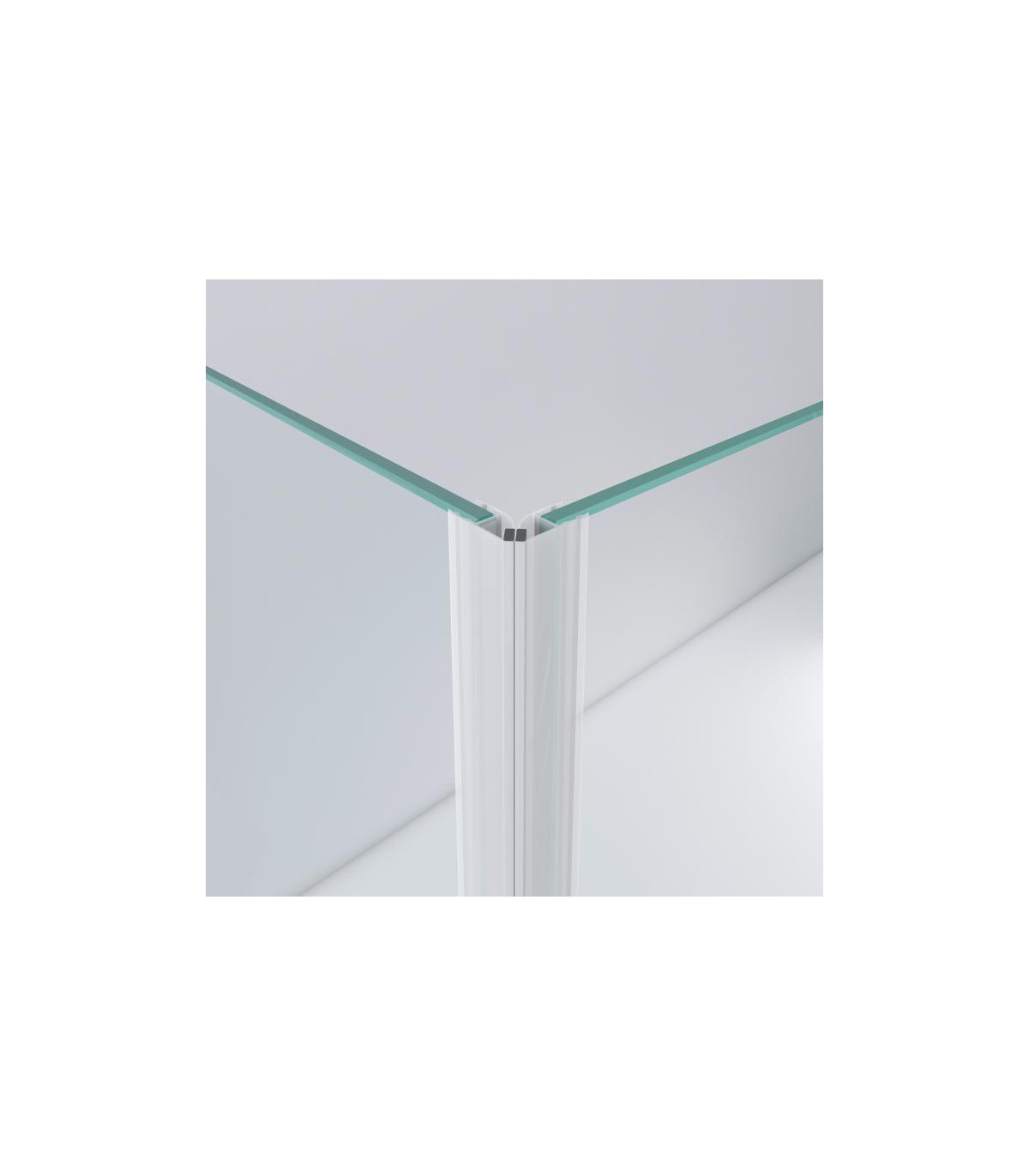 Joint d'étanchéité magnétique, 2x200cm fermeture 90° ou 180° verre Ep. 6-8  mm