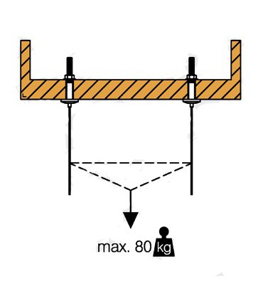 Fixation plafond pour câble Ø 2.5 mm