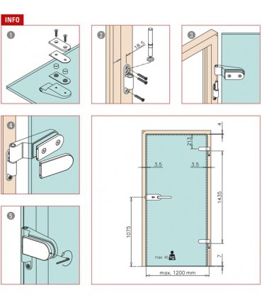 Paumelle Avec Fiche Pour Porte Clarit En Verre